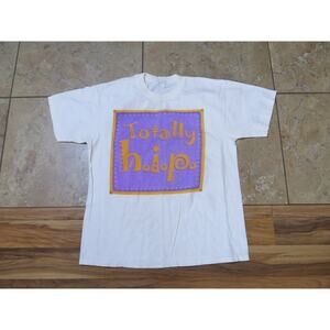 Totally Hip US Mint Stamps Double Sided Graphic White T-shirt Sz L 1990s